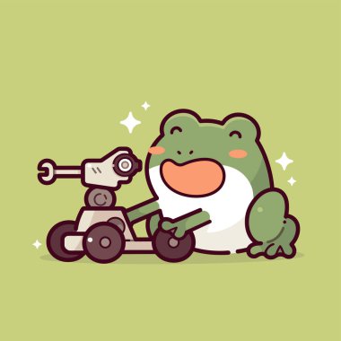 Silahlı şirin bir kurbağa.