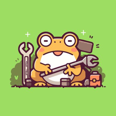 Bahçedeki komik çizgi film karakteri. beyaz arkaplanda izole