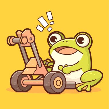 Şirin komik kurbağa vektör çizimi. çizgi film karakteri. beyaz arkaplanda izole edilmiş çizgi film karakteri.