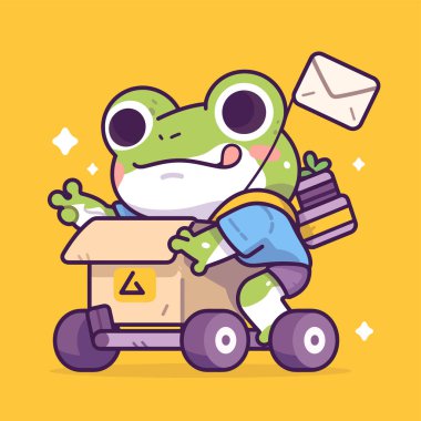 Mutlu teslimat kamyonu karakteri