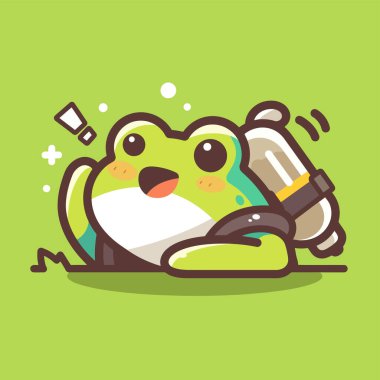 şirin kurbağa çizgi film vektörü.