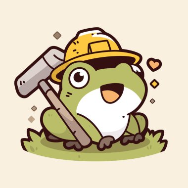 Şirin kawaii çizgi filmi Mutlu madenci