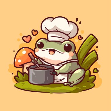 vektör çizgi film sevimli gülümseyen kurbağa