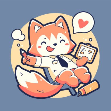 Takım elbiseli şirin köpeğin vektör çizimi