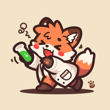 Şirin komik tilkinin vektör çizimi