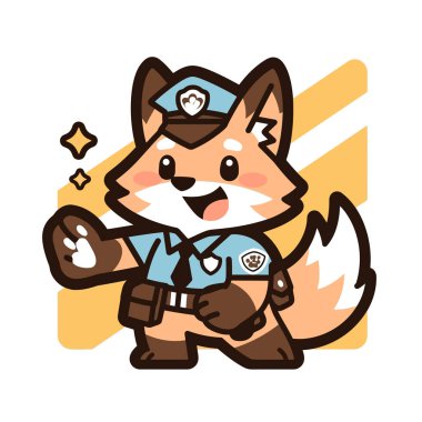 Polis miğferi tasarımı olan sevimli bir polis köpeği.