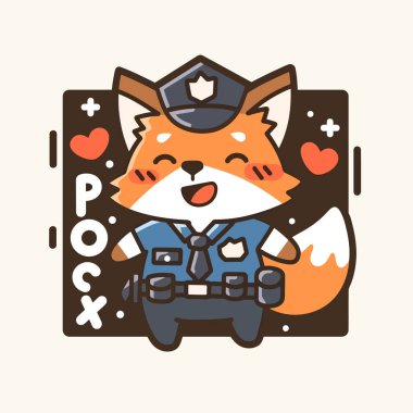 Şirin tilki çizgi film maskotu tasarımı