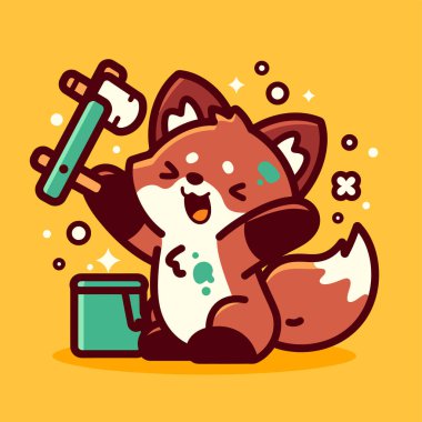 Şırıngalı ve kahveli şirin bir köpek karakteri..