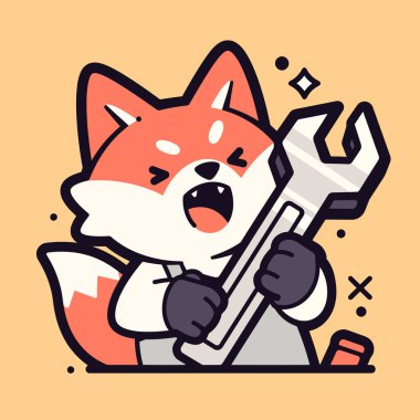 sevimli çizgi film karakteri vektör çizimi baltalı sevimli köpek