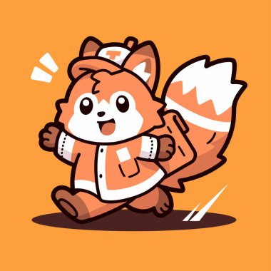 Fox çizgi film vektör illüstrasyonu.