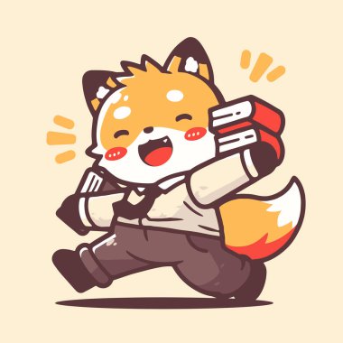 Çizgi film illüstrasyonu, bir kedinin sevimli karakteri, vektör çizimi, düz tasarım tarzı