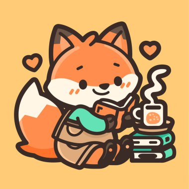 Bir fincan çayla sevimli tilki