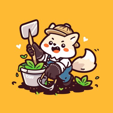 Küçük sevimli köpek çizgi film karakteri. vektör illüstrasyonu