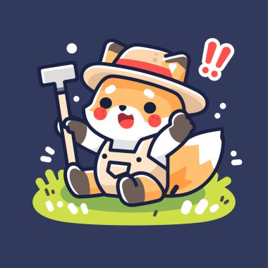 vektör şirin çizgi film şirin kawaii kedi şapkalı