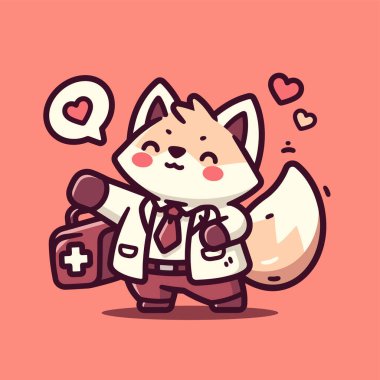 Bir torba kahveyle sevimli bir köpek. hayvanın vektör illüstrasyonu.