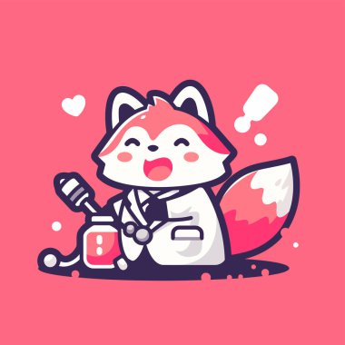 Kahve fincanındaki sevimli çizgi film kedisinin vektör çizimi