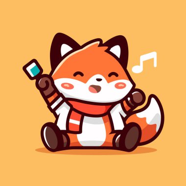 Japon panda kostümü içinde elinde flütle elinde şarkı söyleyen sevimli bir çizgi film karakteri..