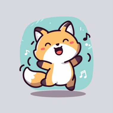 Müzikte çalan sevimli kedi. vektör illüstrasyonu.