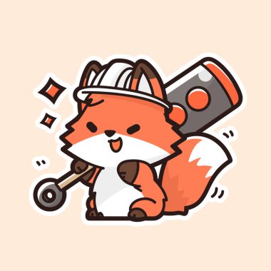 vektör çizgi film şirin tilki karakter çizimi