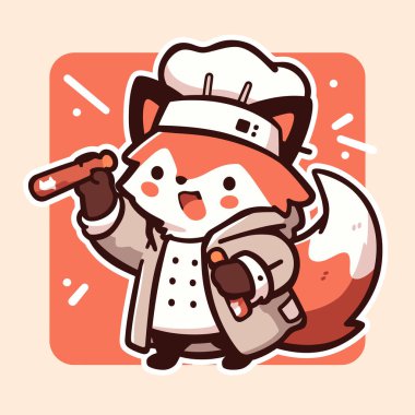 Güzel bir çizgi film karakteri. Kaşığı ve bıçağı olan tatlı bir şef.