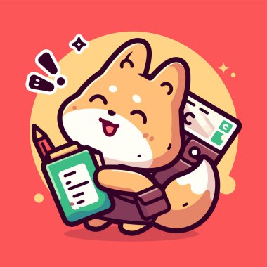 Elinde bir köpek ve elinde bir belge olan sevimli bir kedi.