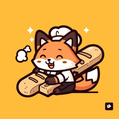 Beyzbol şapkalı şirin tilki vektör çizgi filmi