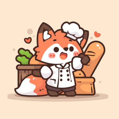 Tatlı bir çizgi film karakteri, sevimli bir şef ve bir köpek.