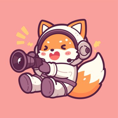 Şirin tilki çizgi filmi video oyunu oynuyor.