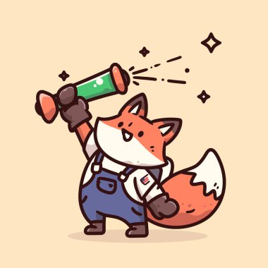 Bir tilkinin sevimli çizgi film karakteri.