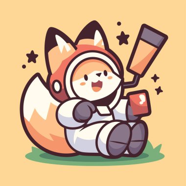 Şirin tilki çizgi film oyununun vektör çizimi