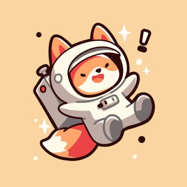 Uzay roketi çizimi olan sevimli astronot çizgi filmi