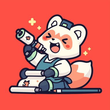 Beyzbol sopalı bir tilki karakteri..