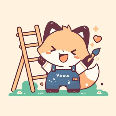 Çizgi film tarzında sevimli kedinin vektör çizimi