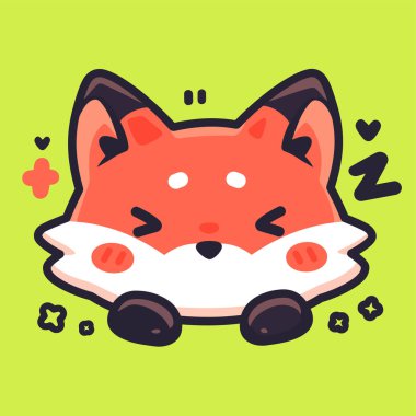 vektör çizgi filmi komik şirin tilki karakteri. Düz tasarımda vektör illüstrasyonu.