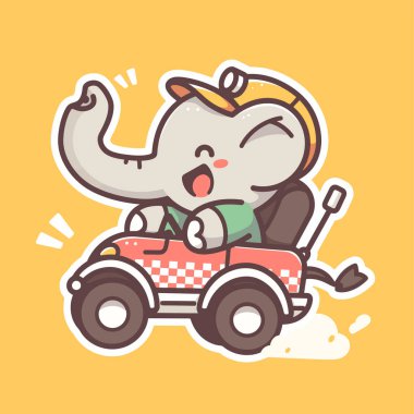 vektör şirin fil çizgi film illüstrasyonu