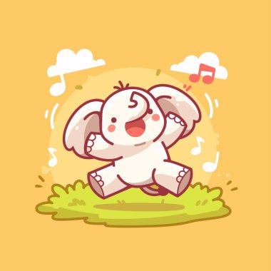 Tatlı beyaz fil dansı