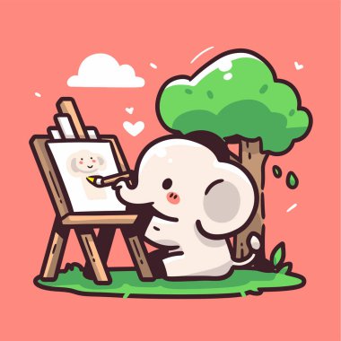 Fırçalı şirin bir pandanın çizimi