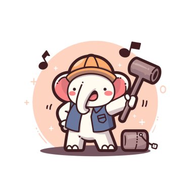 Gitarla oynayan sevimli bir fil.