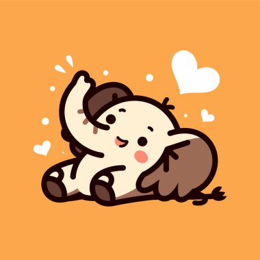 Mutlu gülümseyen şirin köpek çizgi film karakteri.