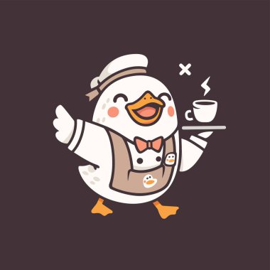 komik sevimli penguen çizgi film karakter vektör çizimi