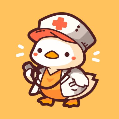 şirin çizgi film tavuk karakteri çizim vektörü