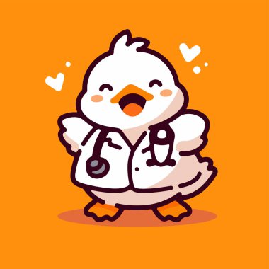 Şirin, gülümseyen beyaz tavuk.