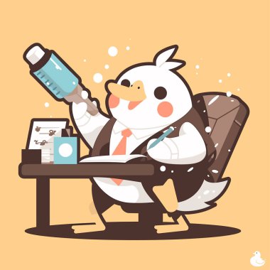 Çizgi film ofisinde hayvanlı sevimli komik bir karakter.