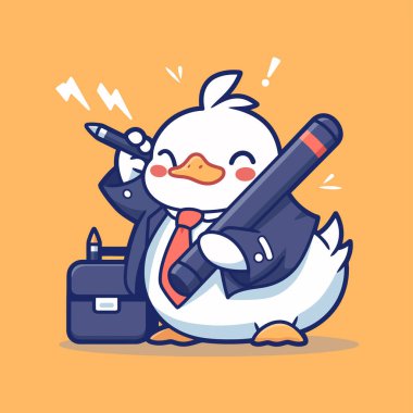 Çantanın içinde şirin bir ördek.