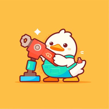 sevimli tavuk karakter vektör çizimi