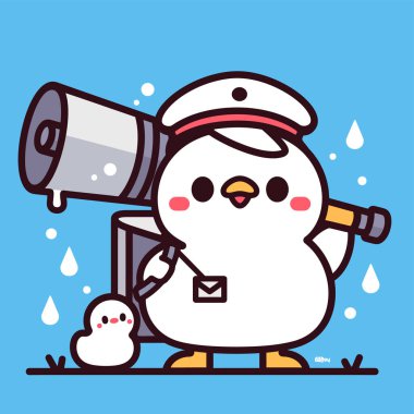 şirin penguen çizgi film vektör çizimi