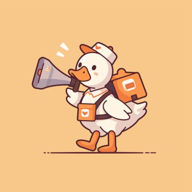 Sevimli tavuk karakteri. vektör illüstrasyonu.