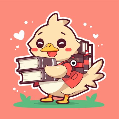 Sevimli küçük baykuş elinde kitap tutuyor. Çizgi film çizimi. Gömlek tasarımına uygun. premium vektörü