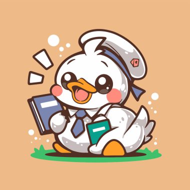 Elinde Japon bayrağı tutan mutlu çizgi film çocuğu. çizgi film karakteri çizimi.