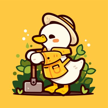 Küçük şirin ördeğin vektör çizimi